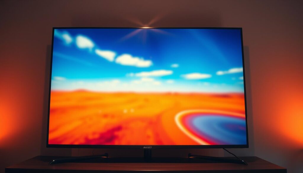 A vibrant, high-resolution 4K display showcasing the crisp visuals and immersive streaming experience of top IPTV services. The screen is set against a clean, minimalist backdrop, casting a warm, cinematic glow. The image highlights the sharp details, rich colors, and seamless motion that define the premium 4K viewing quality, drawing the viewer's attention to the heart of the IPTV service offerings. Subtle lens flares and a shallow depth of field create a sense of depth and professionalism, while carefully positioned lighting accentuates the screen's clarity and vibrancy. The overall composition conveys the cutting-edge technology and superior entertainment value that characterize the leading IPTV providers in the UK market.