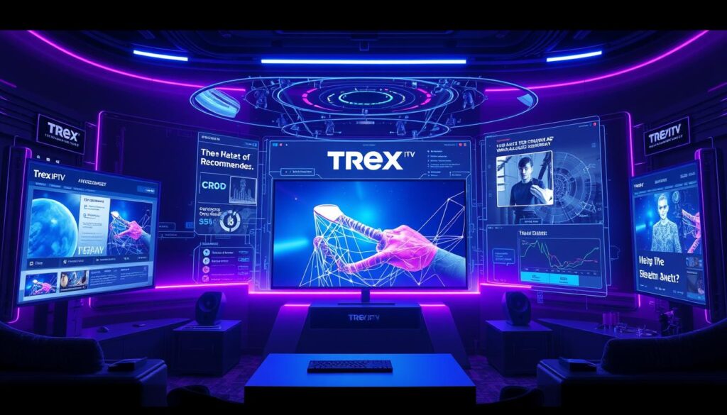 Futuristic visualization of Trex IPTV technology innovations