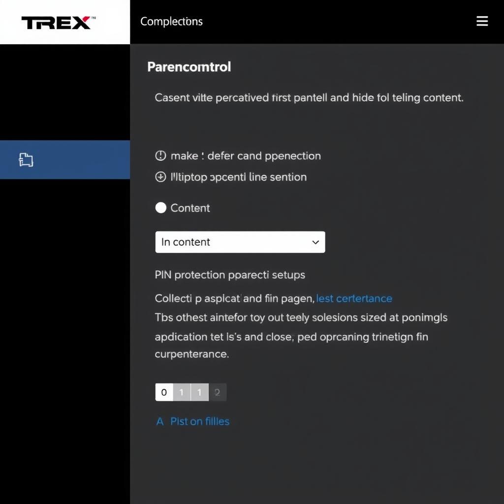 Parental controls settings in Trex IPTV app
