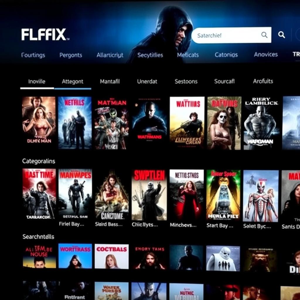 Trex IPTV FLIX MOVIES app showing movie library