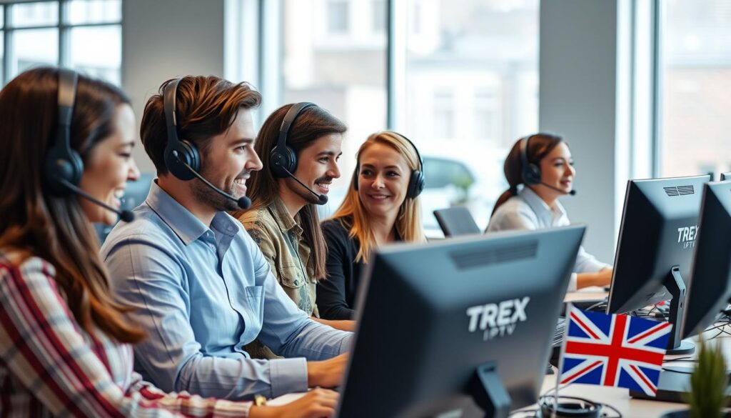 Trex IPTV customer support team assisting clients