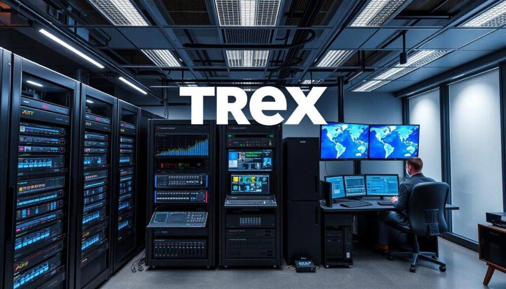 Trex IPTV infrastructure showing server rooms and streaming technology