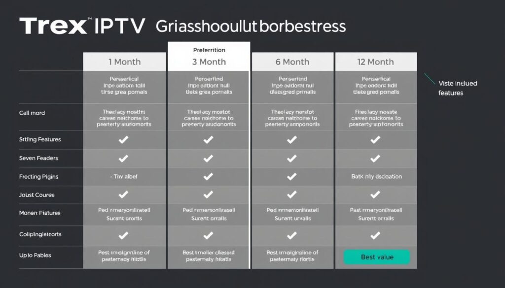 Trex IPTV subscription plans comparison